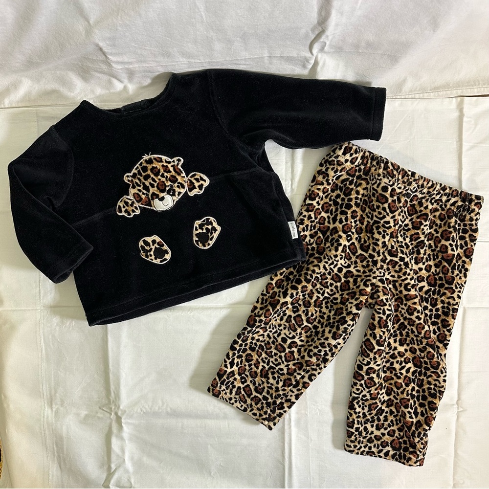Leopard Print Baby Top and Pants 9M